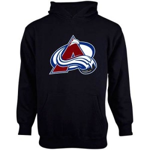 Youth Colorado Avalanche Blue Men's Old Time Hockey Big Logo Fleece Pullover Hoodie - Steel -