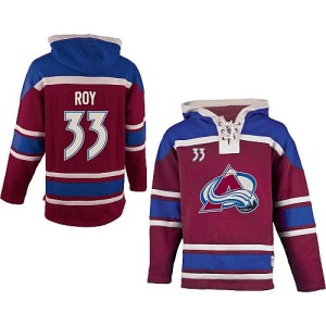 Men's Colorado Avalanche Patrick Roy Red Old Time Hockey Burgundy Sawyer Hooded Sweatshirt - Authentic